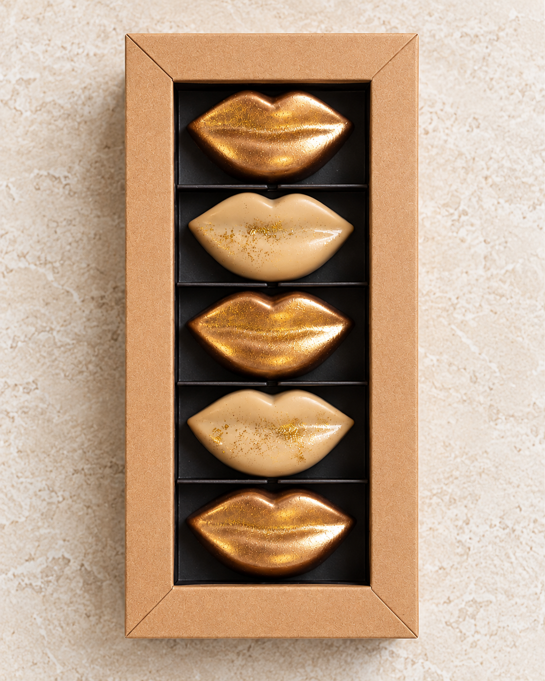 Bisous IVORY Peanut Bliss et Gold – chocolats cacahuète et caramel au beurre salé